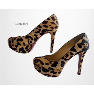 Gianni Bini Womens Leopard Print Platform Pumps Stiletto Heels Size 7M
